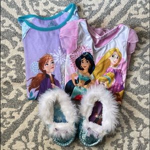 Disney Princess Nightgowns and slippers